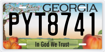 GA license plate PYT8741