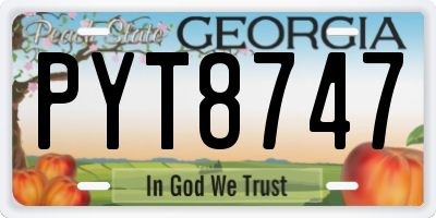 GA license plate PYT8747