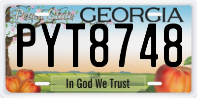 GA license plate PYT8748