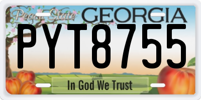 GA license plate PYT8755