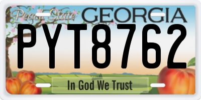 GA license plate PYT8762