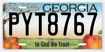GA license plate PYT8767