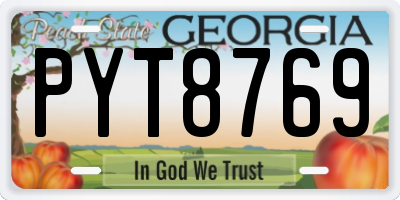 GA license plate PYT8769
