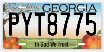 GA license plate PYT8775