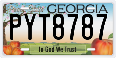 GA license plate PYT8787