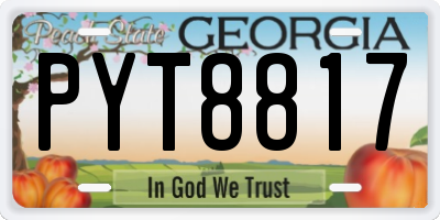 GA license plate PYT8817