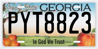 GA license plate PYT8823