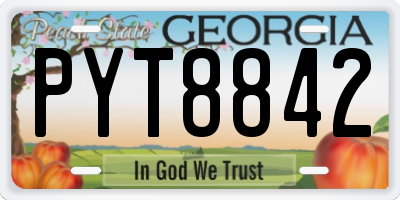 GA license plate PYT8842