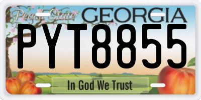 GA license plate PYT8855