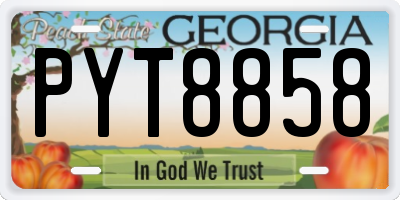 GA license plate PYT8858