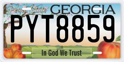 GA license plate PYT8859