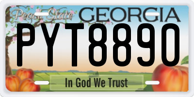 GA license plate PYT8890