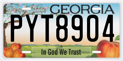 GA license plate PYT8904