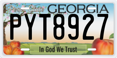 GA license plate PYT8927