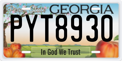 GA license plate PYT8930