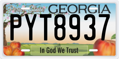 GA license plate PYT8937