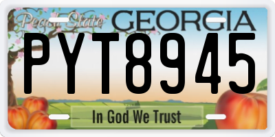 GA license plate PYT8945