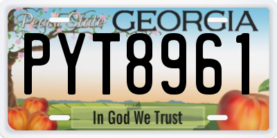 GA license plate PYT8961