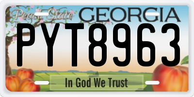 GA license plate PYT8963