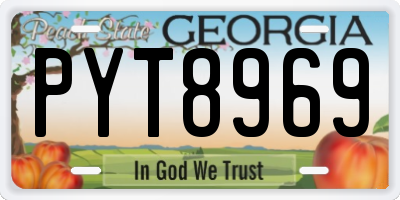 GA license plate PYT8969