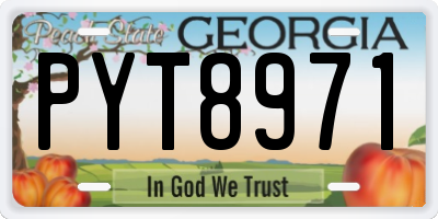 GA license plate PYT8971