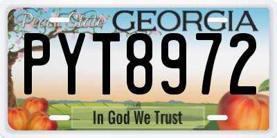 GA license plate PYT8972