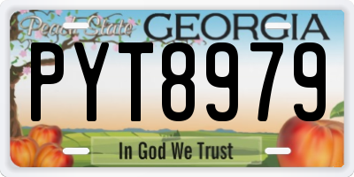 GA license plate PYT8979