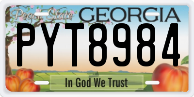 GA license plate PYT8984