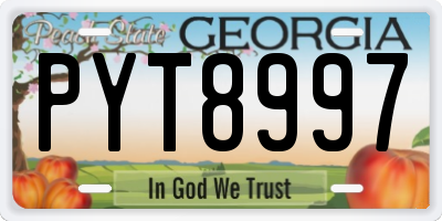 GA license plate PYT8997