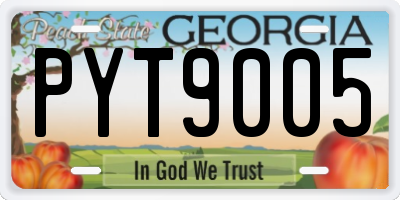 GA license plate PYT9005