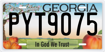 GA license plate PYT9075