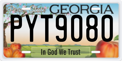 GA license plate PYT9080