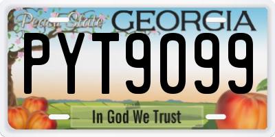 GA license plate PYT9099