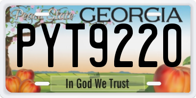GA license plate PYT9220