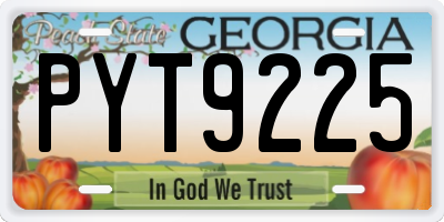 GA license plate PYT9225