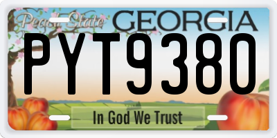GA license plate PYT9380