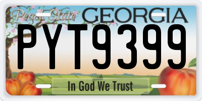 GA license plate PYT9399