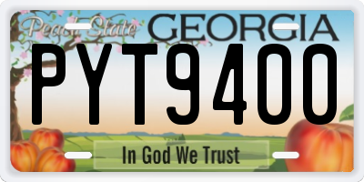 GA license plate PYT9400