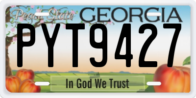 GA license plate PYT9427