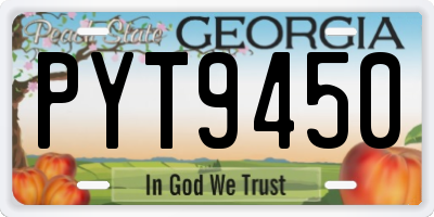 GA license plate PYT9450