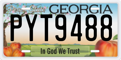 GA license plate PYT9488