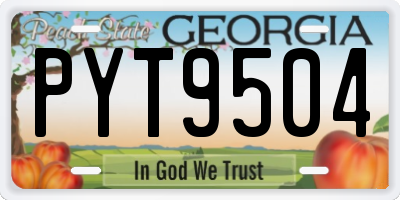 GA license plate PYT9504