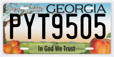 GA license plate PYT9505