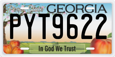 GA license plate PYT9622