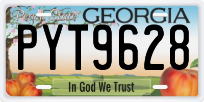 GA license plate PYT9628
