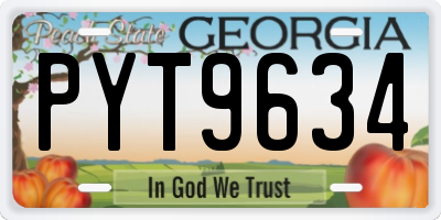 GA license plate PYT9634