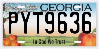 GA license plate PYT9636