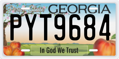 GA license plate PYT9684