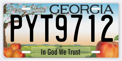 GA license plate PYT9712