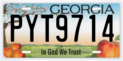 GA license plate PYT9714